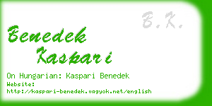 benedek kaspari business card